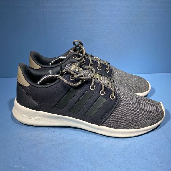 Adidas QT Racer Womens Size 9 Running Shoes Black Gray Athletic Trainer Sneakers - Picture 2 of 8